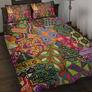 Traditional Ethnic African Vintage Motifs Quilt Bed Set