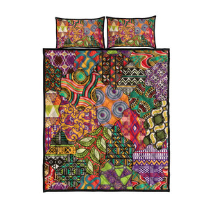 Traditional Ethnic African Vintage Motifs Quilt Bed Set