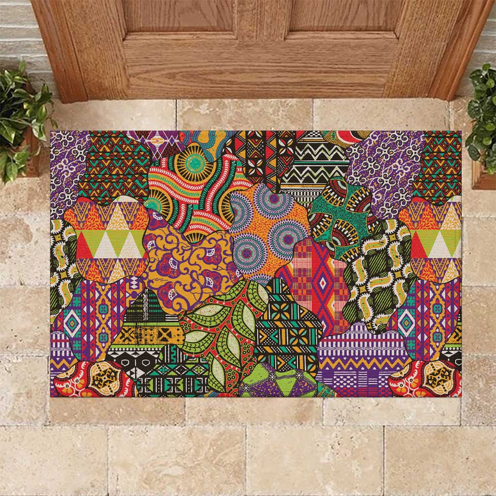 Traditional Ethnic African Vintage Motifs Rubber Doormat