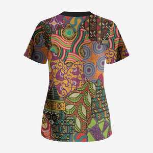 Traditional Ethnic African Vintage Motifs Scrub Top
