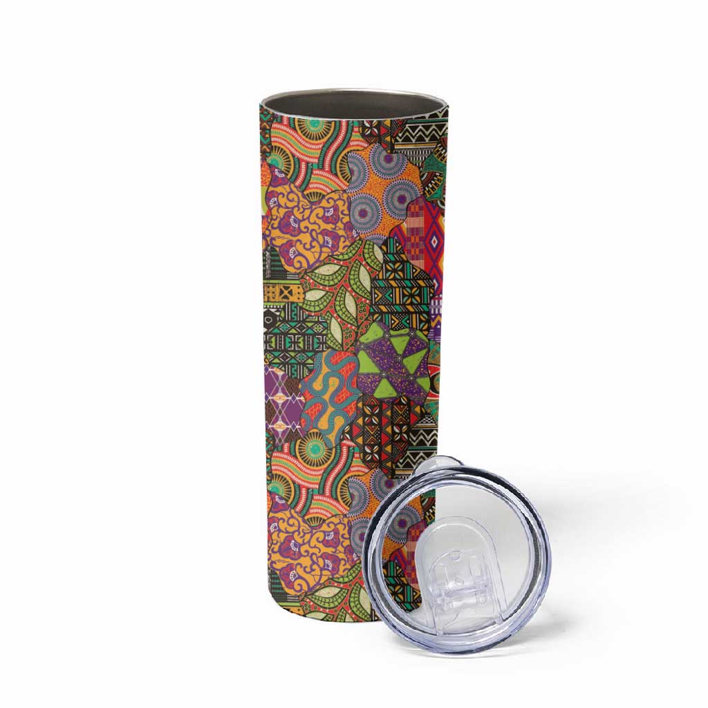 Traditional Ethnic African Vintage Motifs Skinny Tumbler