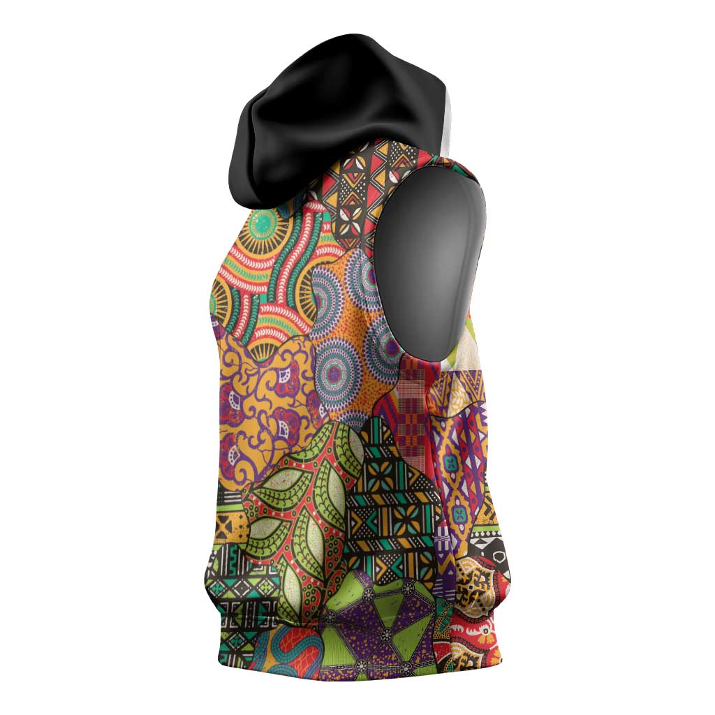 Traditional Ethnic African Vintage Motifs Sleeveless Hoodie - African Pride