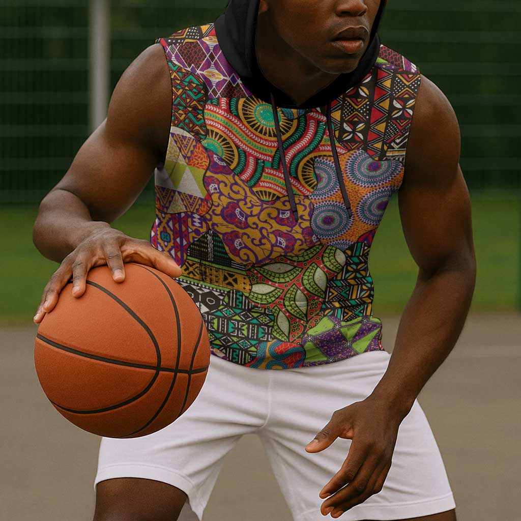 Traditional Ethnic African Vintage Motifs Sleeveless Hoodie - African Pride
