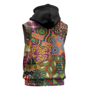 Traditional Ethnic African Vintage Motifs Sleeveless Zip Hoodie - African Pride