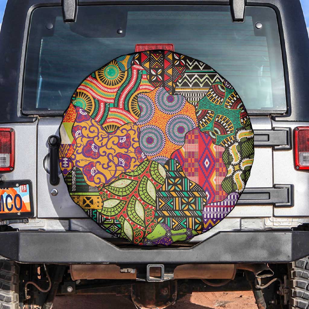 Traditional Ethnic African Vintage Motifs Spare Tire Cover