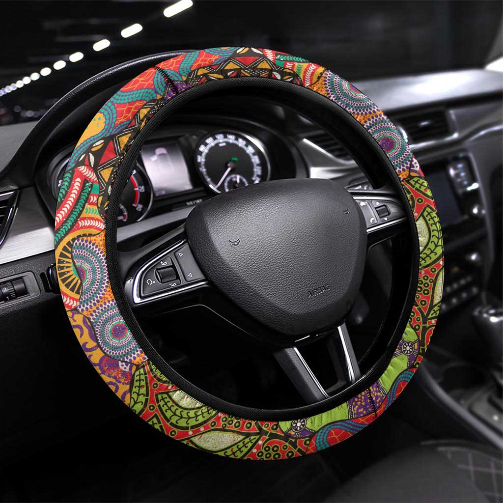 Traditional Ethnic African Vintage Motifs Steering Wheel Cover