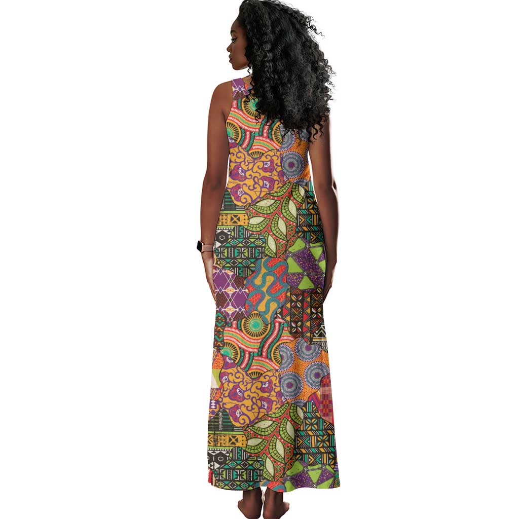 Traditional Ethnic African Vintage Motifs Tank Maxi Dress
