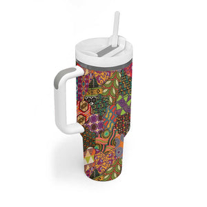 Traditional Ethnic African Vintage Motifs Tumbler With Handle