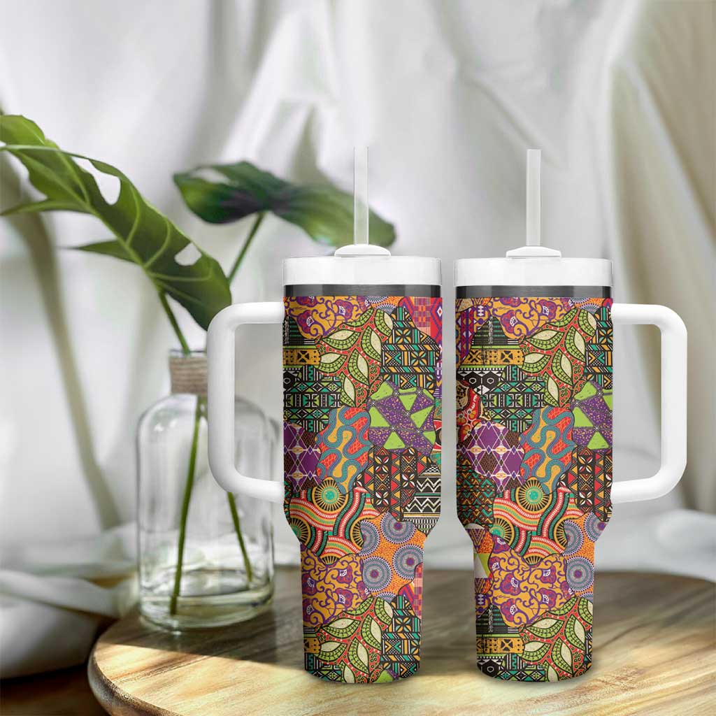 Traditional Ethnic African Vintage Motifs Tumbler With Handle