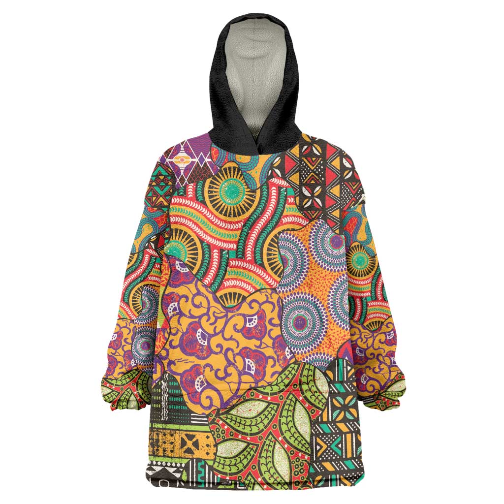 Traditional Ethnic African Vintage Motifs Wearable Blanket Hoodie