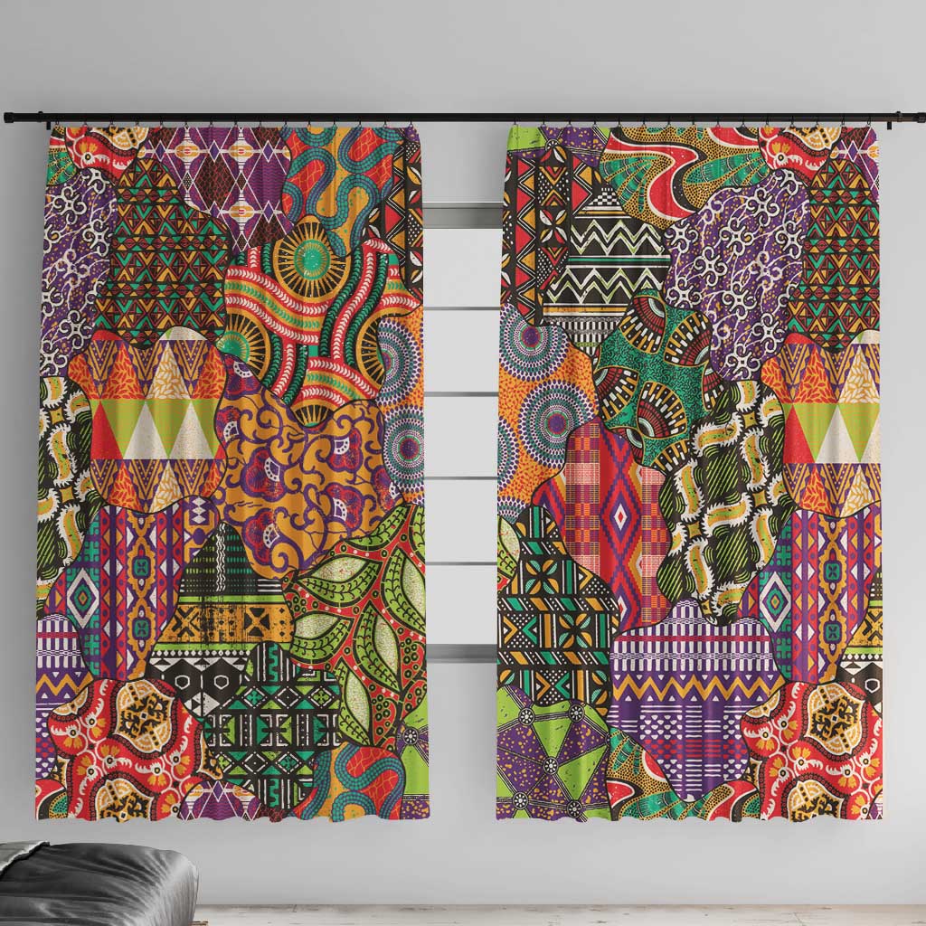 Traditional Ethnic African Vintage Motifs Window Curtain