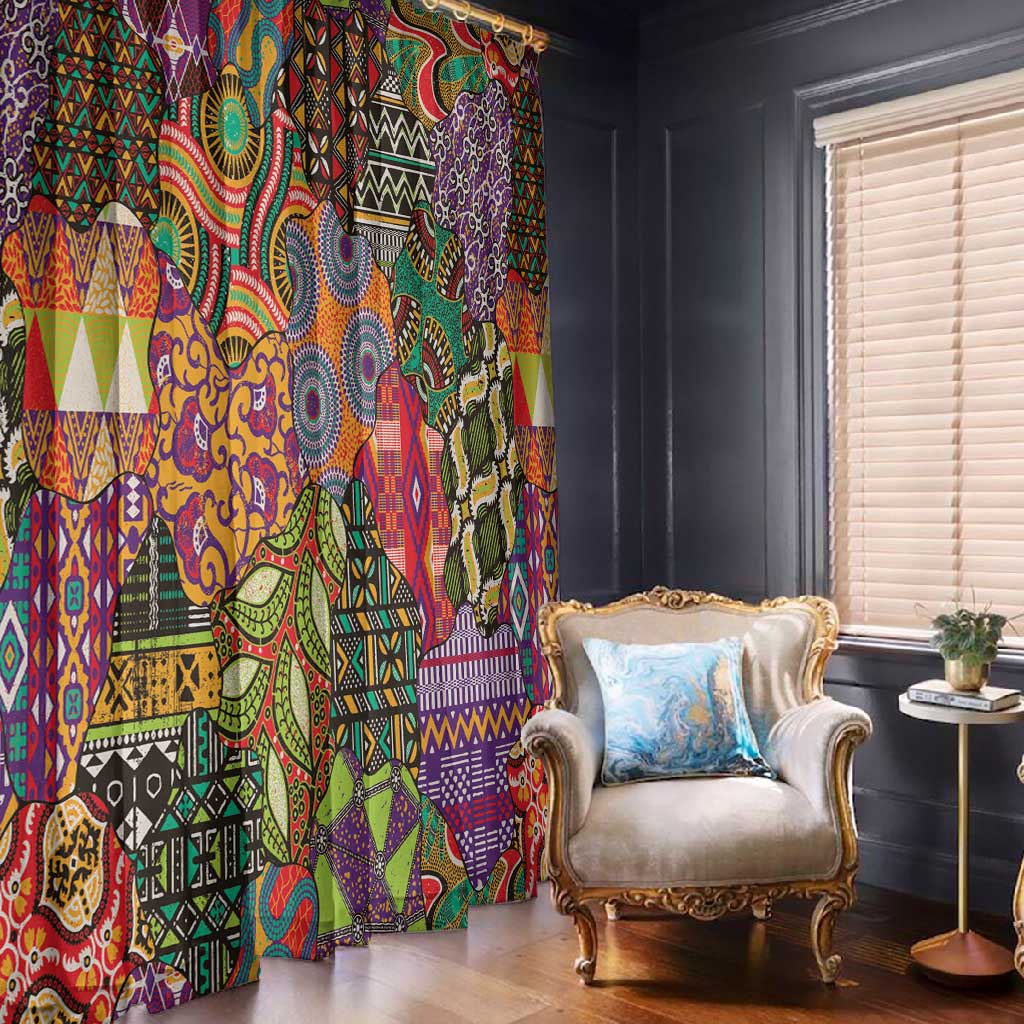Traditional Ethnic African Vintage Motifs Window Curtain