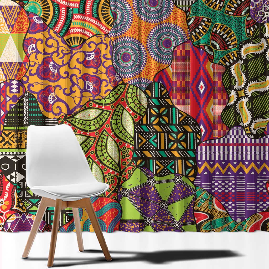 Traditional Ethnic African Vintage Motifs Window Curtain