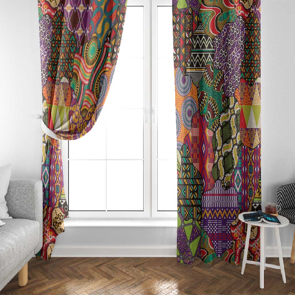 Traditional Ethnic African Vintage Motifs Window Curtain