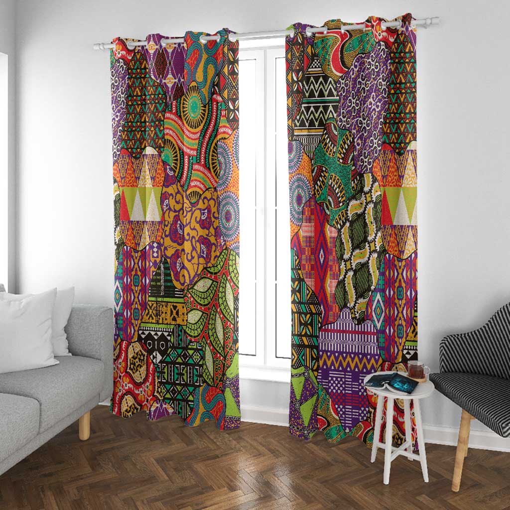 Traditional Ethnic African Vintage Motifs Window Curtain