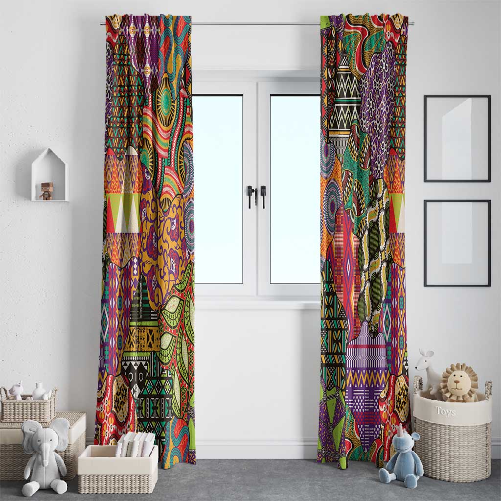 Traditional Ethnic African Vintage Motifs Window Curtain
