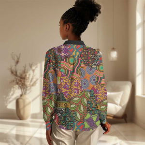 Traditional Ethnic African Vintage Motifs Women Casual Shirt LT9