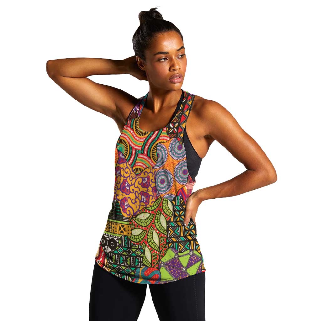 Traditional Ethnic African Vintage Motifs Women Racerback Tank