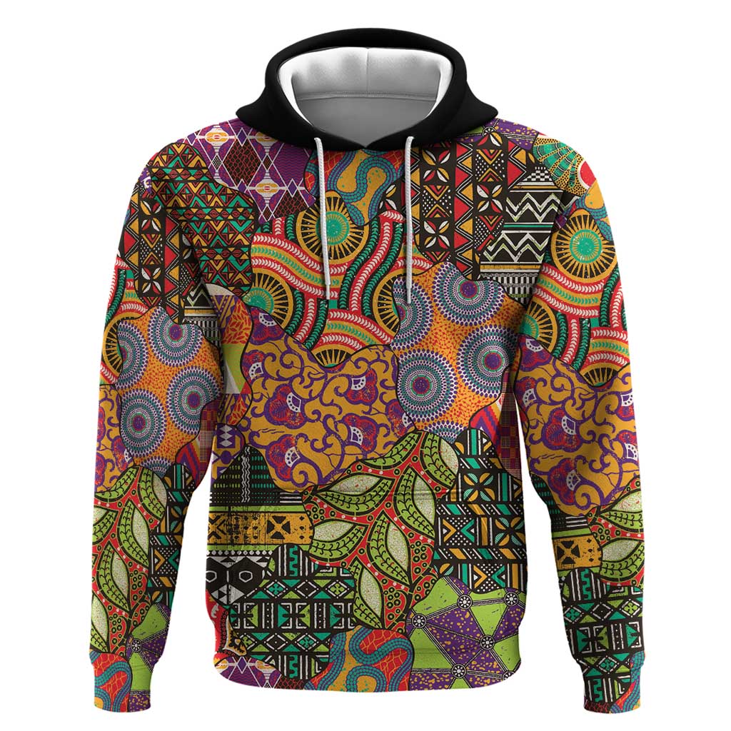 Traditional Ethnic African Vintage Motifs Zip Hoodie