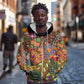 Traditional Ethnic African Vintage Motifs Zip Hoodie