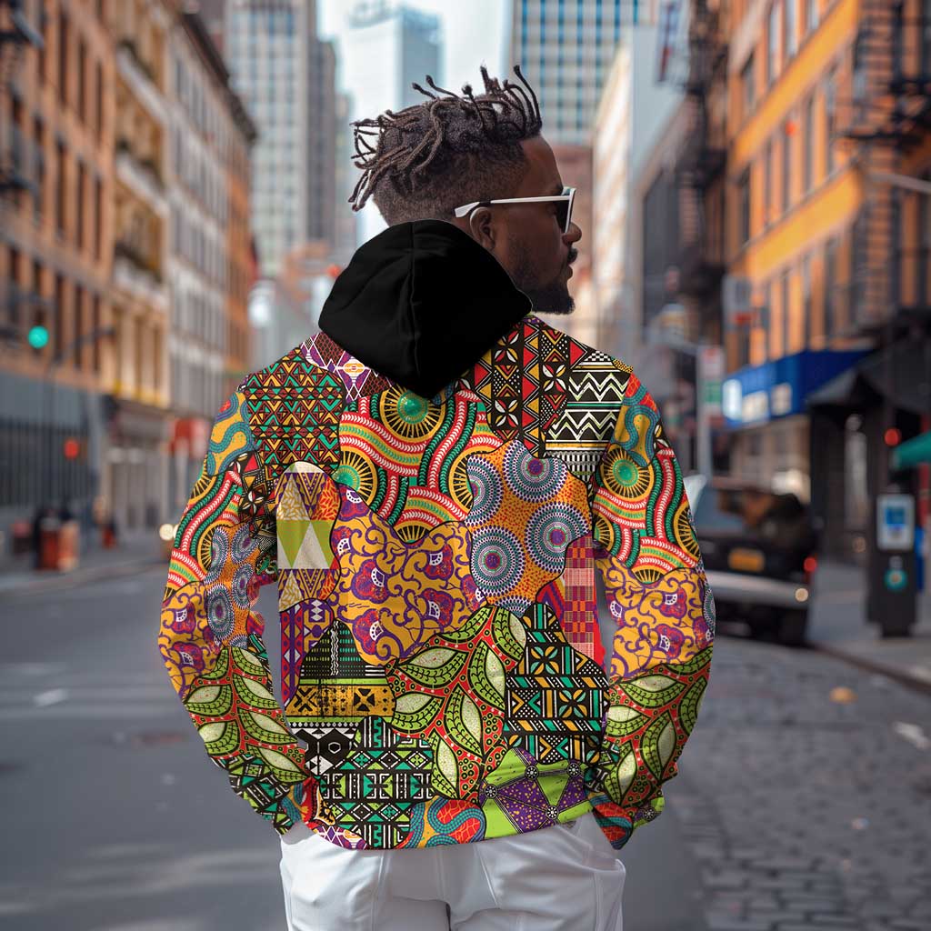 Traditional Ethnic African Vintage Motifs Zip Hoodie