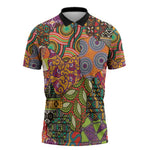 Traditional Ethnic African Vintage Motifs Zipper Polo Shirt
