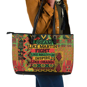 Black History Black Month Dream Like Leather Tote Bag