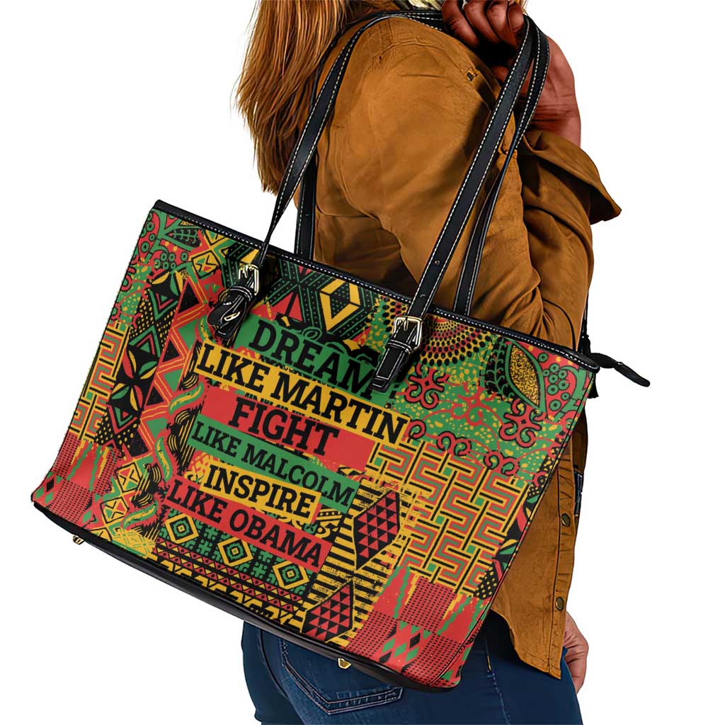Black History Black Month Dream Like Leather Tote Bag