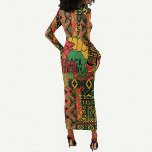 Black History Black Month Dream Like Long Sleeve Bodycon Dress LT9