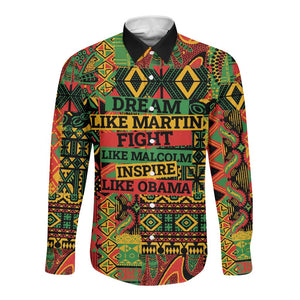 Black History Black Month Dream Like Long Sleeve Button Shirt