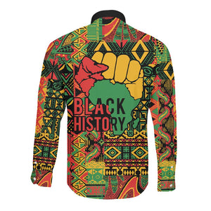 Black History Black Month Dream Like Long Sleeve Button Shirt