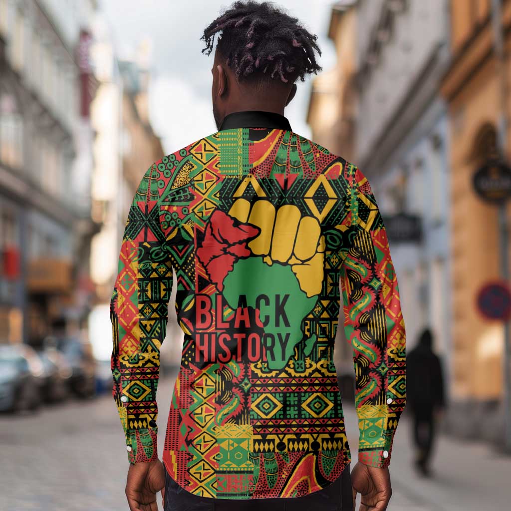 Black History Black Month Dream Like Long Sleeve Button Shirt