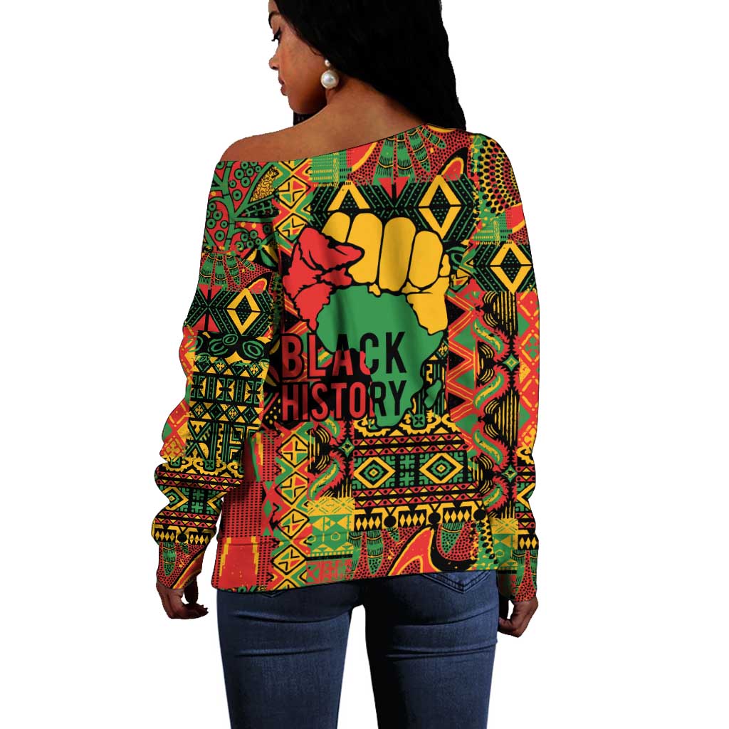 Black History Black Month Dream Like Off Shoulder Sweater
