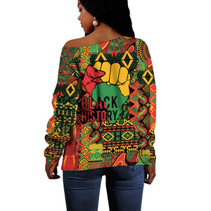 Black History Black Month Dream Like Off Shoulder Sweater