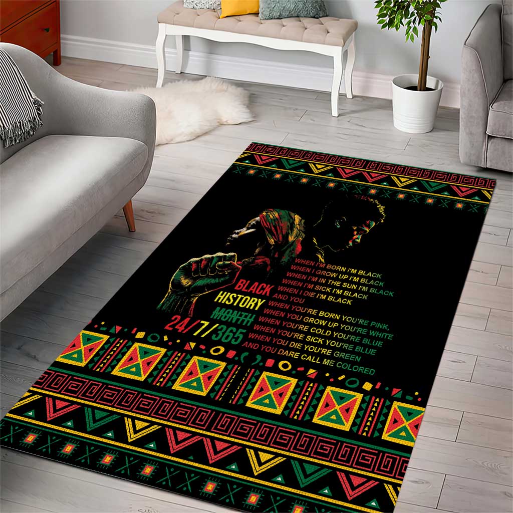 When I'm Born I'm Black Area Rug Black History Black Month