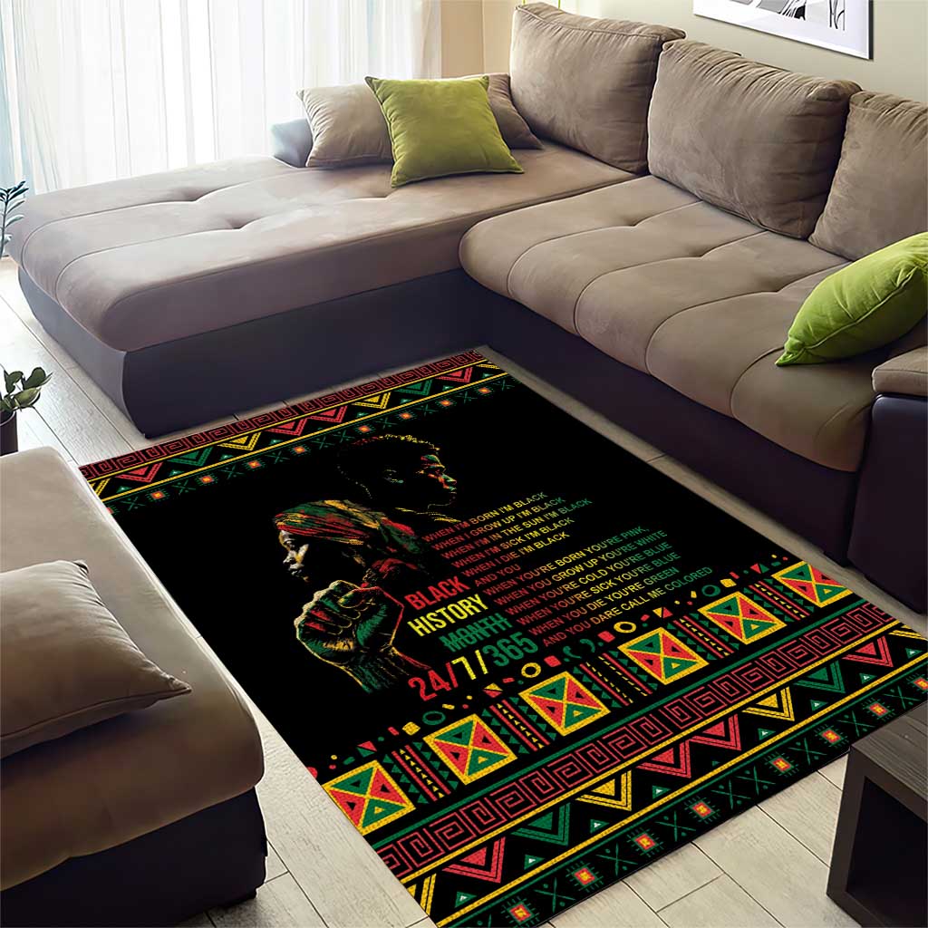 When I'm Born I'm Black Area Rug Black History Black Month
