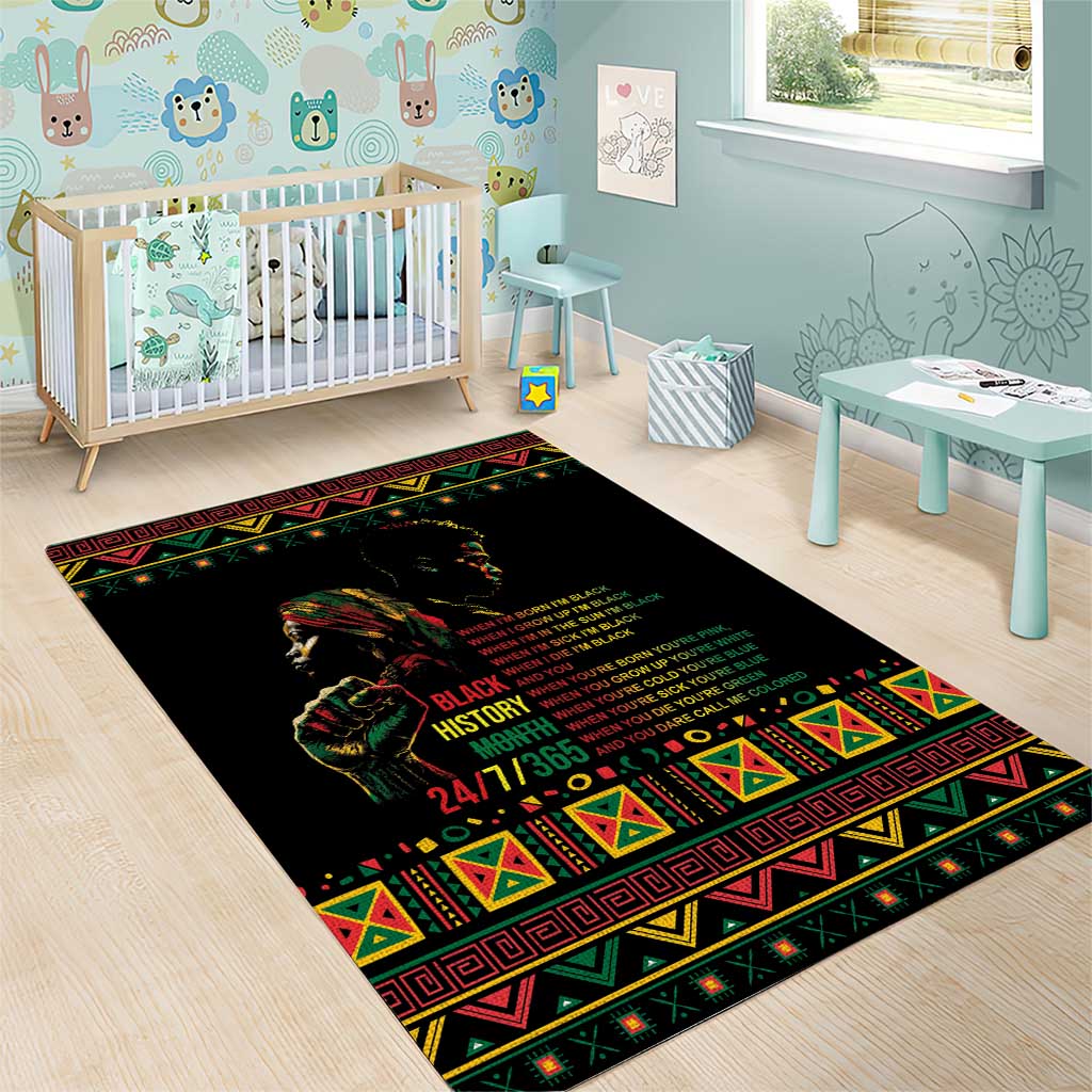 When I'm Born I'm Black Area Rug Black History Black Month