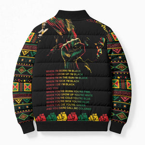 When I'm Born I'm Black Bomber Puffer Jacket Black History Black Month