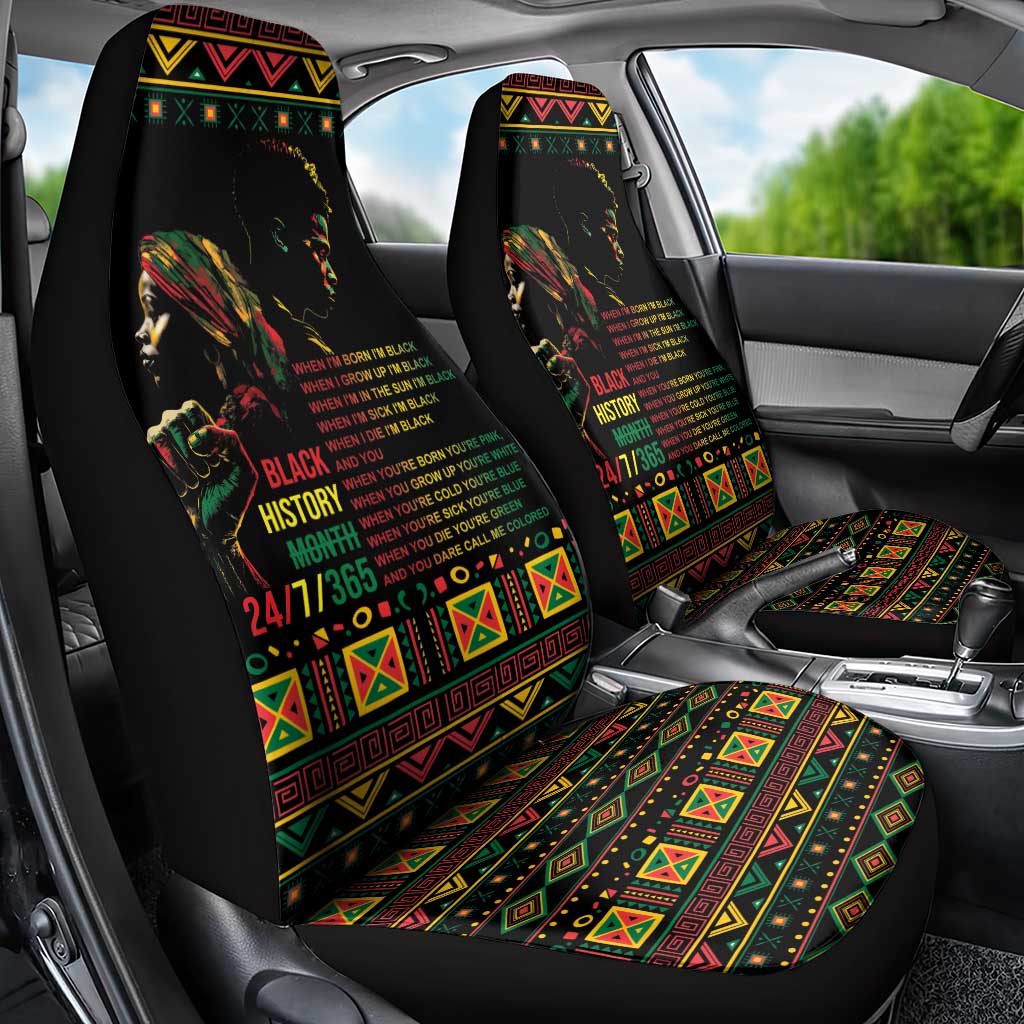 When I'm Born I'm Black Car Seat Cover Black History Black Month