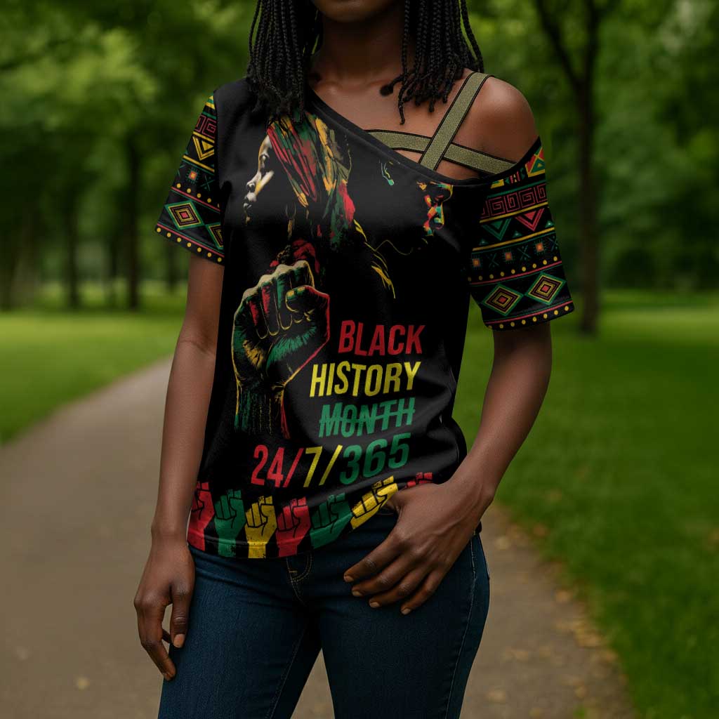 When I'm Born I'm Black Cross Shoulder Shirt Black History Black Month