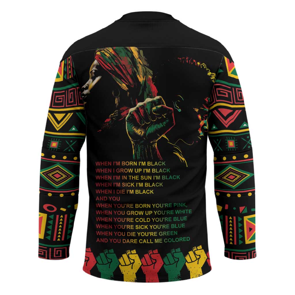 When I'm Born I'm Black Hockey Jersey Black History Black Month
