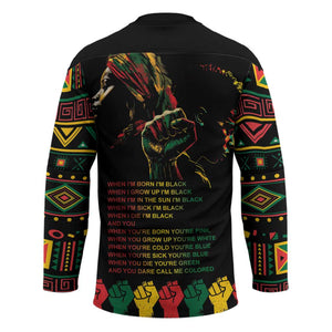 When I'm Born I'm Black Hockey Jersey Black History Black Month