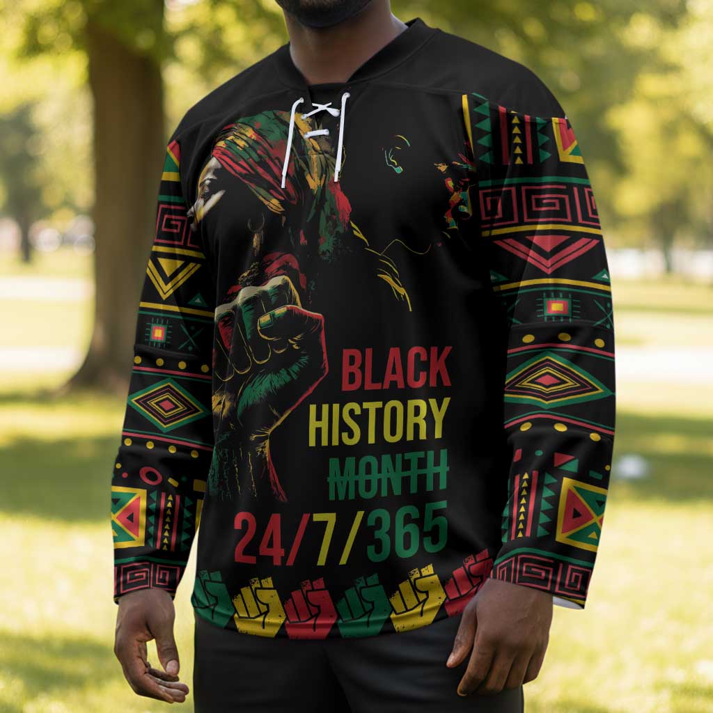 When I'm Born I'm Black Hockey Jersey Black History Black Month