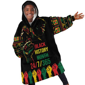 When I'm Born I'm Black Kid Wearable Blanket Hoodie Black History Black Month