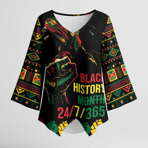 When I'm Born I'm Black Kimono Sleeve Blouse Black History Black Month