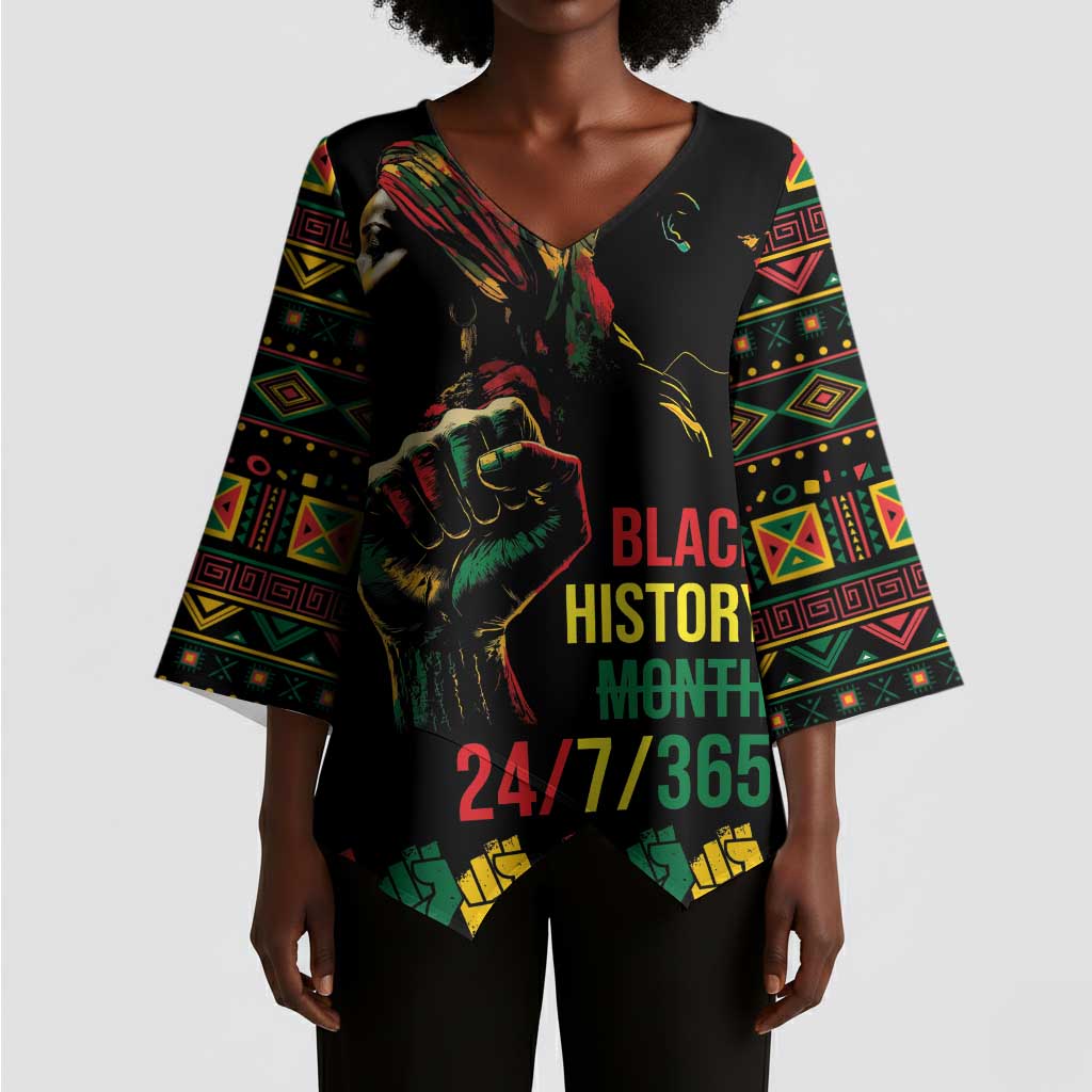 When I'm Born I'm Black Kimono Sleeve Blouse Black History Black Month