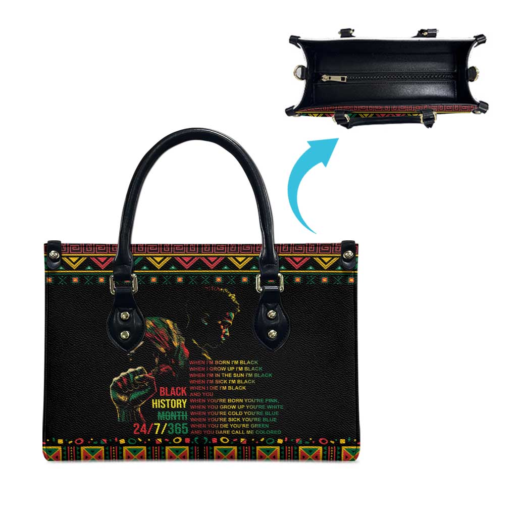 When I'm Born I'm Black Leather Bag Black History Black Month