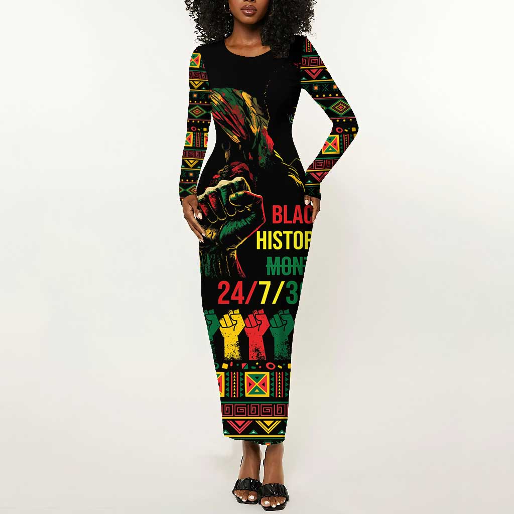 Who Invented Bodycon When I'm Born I'm Black Long Sleeve Bodycon Dress Black History Black ...