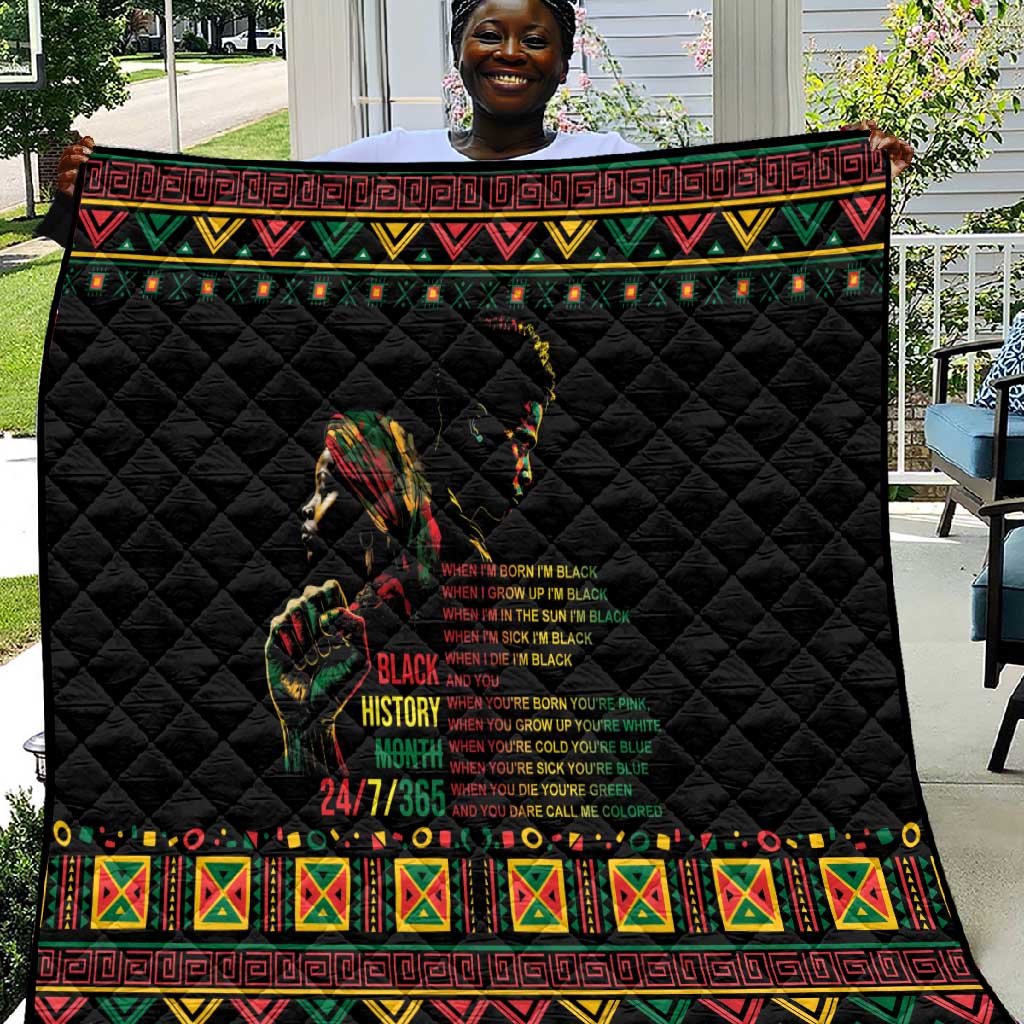 When I'm Born I'm Black Quilt Black History Black Month