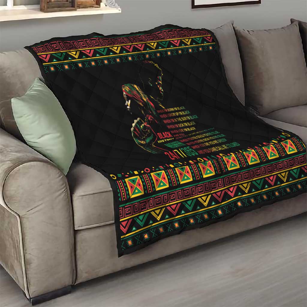 When I'm Born I'm Black Quilt Black History Black Month